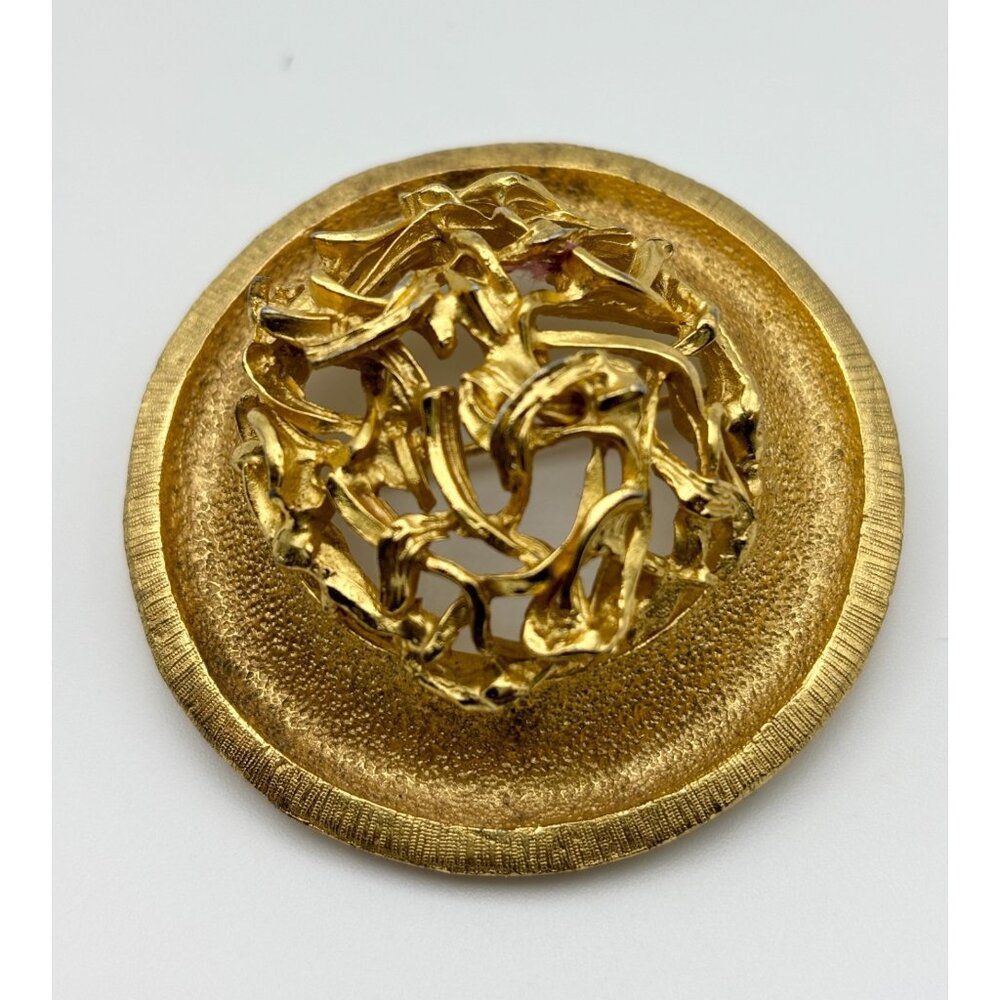 Hattie Carnegie Filigree Dome Brooch Signed-RARE-Vintage